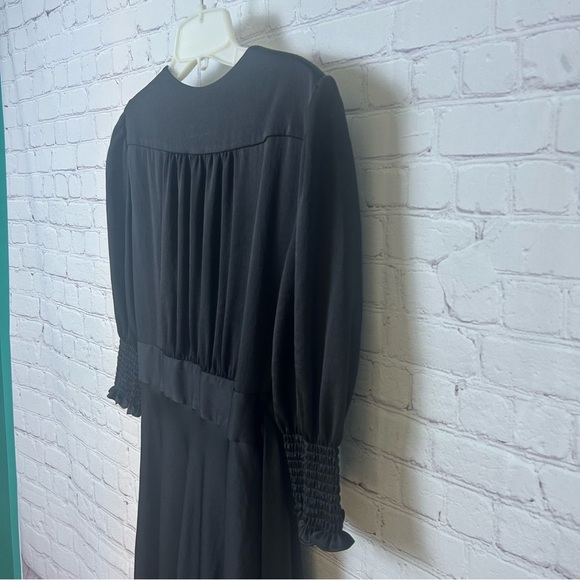 BA&SH Game Wrap Dress Noir Asymmetric Whimsigoth Midi size XS Dark romance emo - Picture 3 of 9